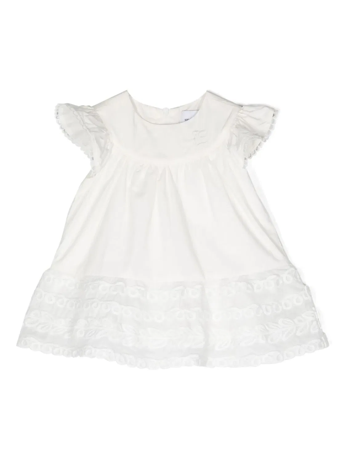Платье с вышитыми деталями Ermanno Scervino, белый