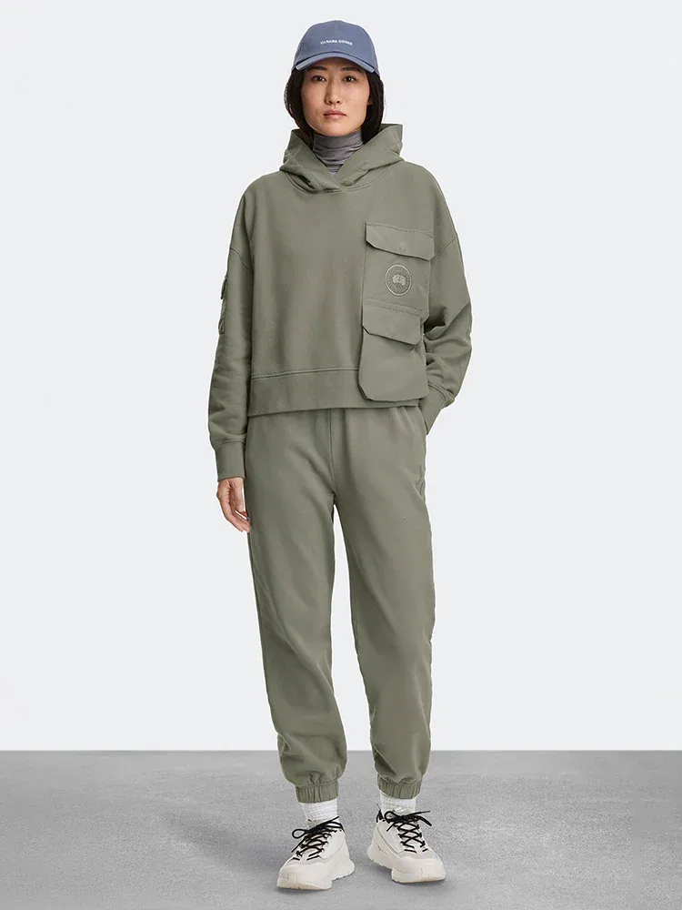 Женская длинная футболка с капюшоном Yates Hoodie CANADA GOOSE, Light Khaki