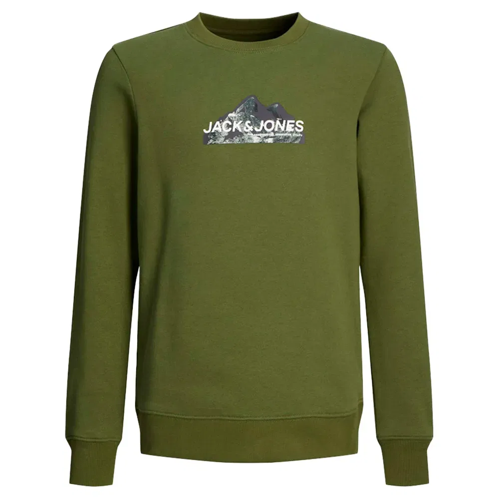 Свитшот Mountain Logo Jack & Jones, зеленый — фото 3