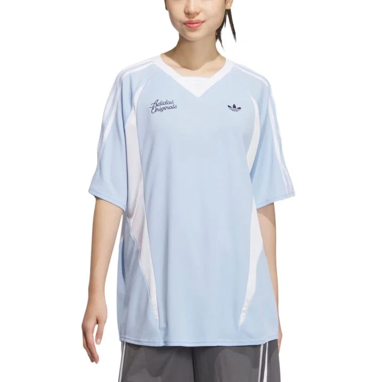 Женская футболка с глянцевой отделкой x Sporty T Shirt Adidas Originals, Glossy Finish Blue — фото 3