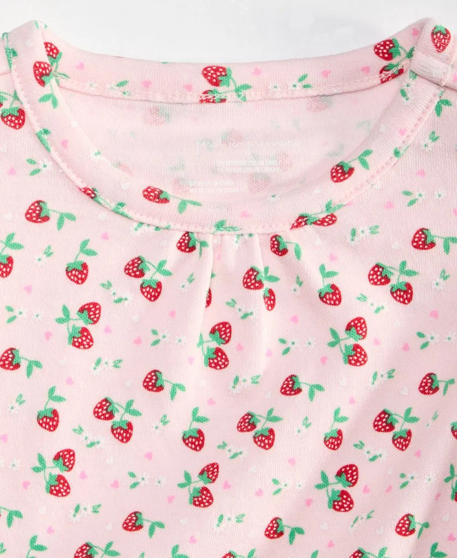 Топ с воланами на рукавах с принтом клубника First Impressions, Pink Polish — фото 3