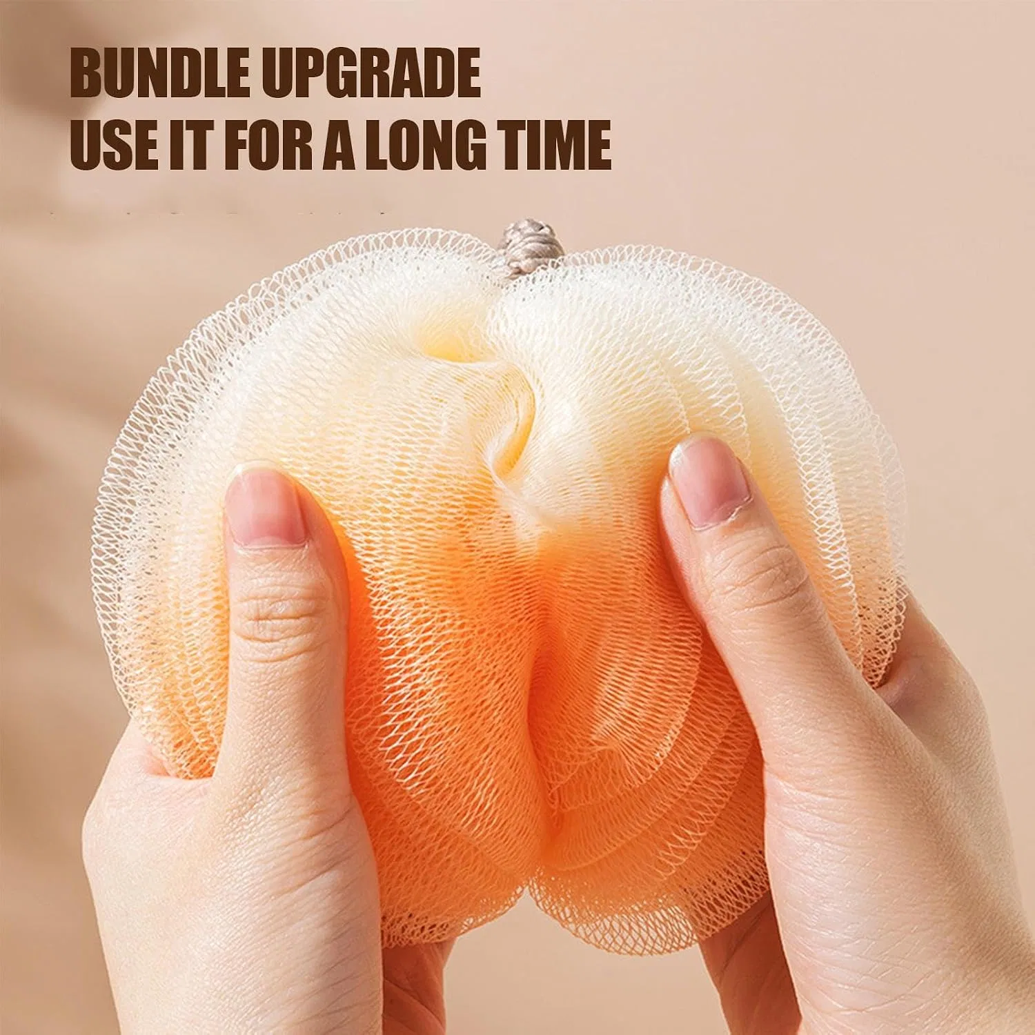 Мочалка для душа, Loofah Sponge, Generisch, 1 шт, 14x14x14 см, Orange 1 — фото 2
