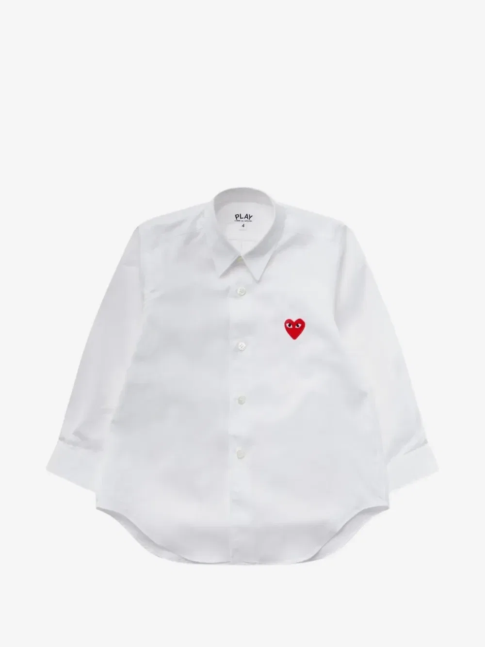 Рубашка с нашивкой в форме сердца Comme Des Garçons Play Kids, белый