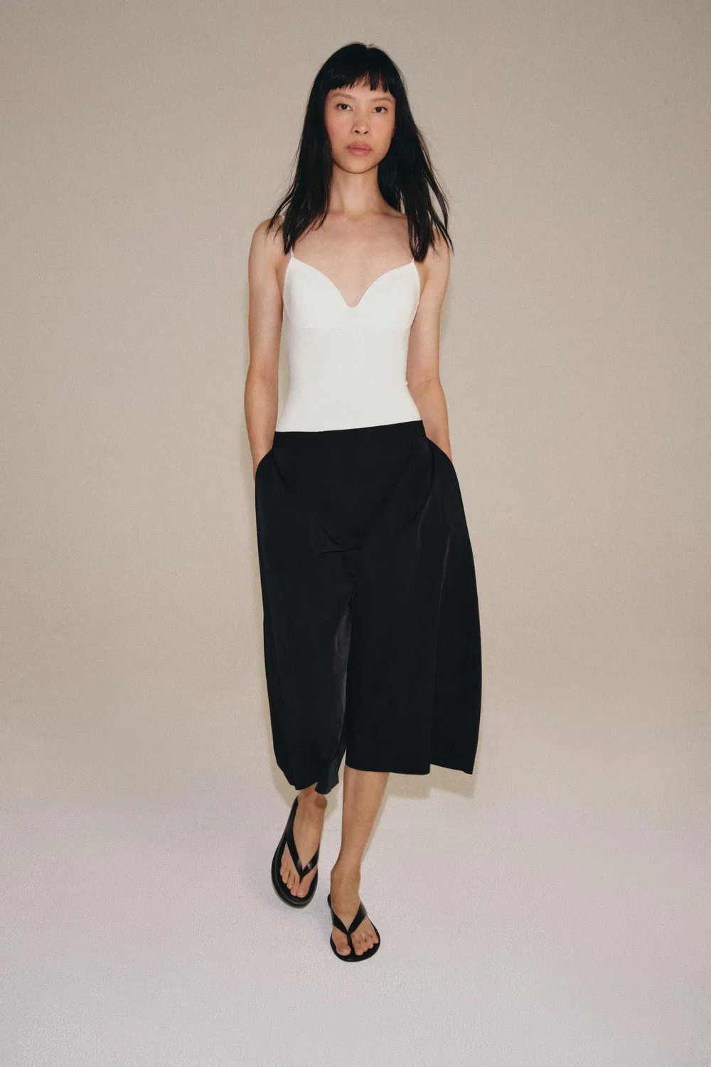 Боди с вырезом в форме сердечка ZARA, White