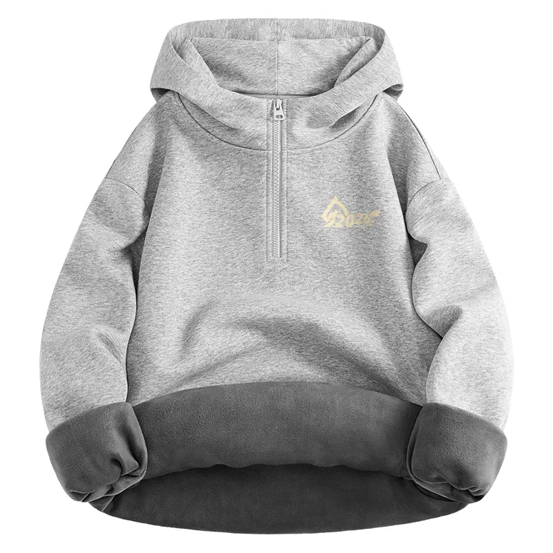Детский свитшот в ретро-спортивном стиле MINISO, Golden Horse Year Chest Logo, Heather Gray