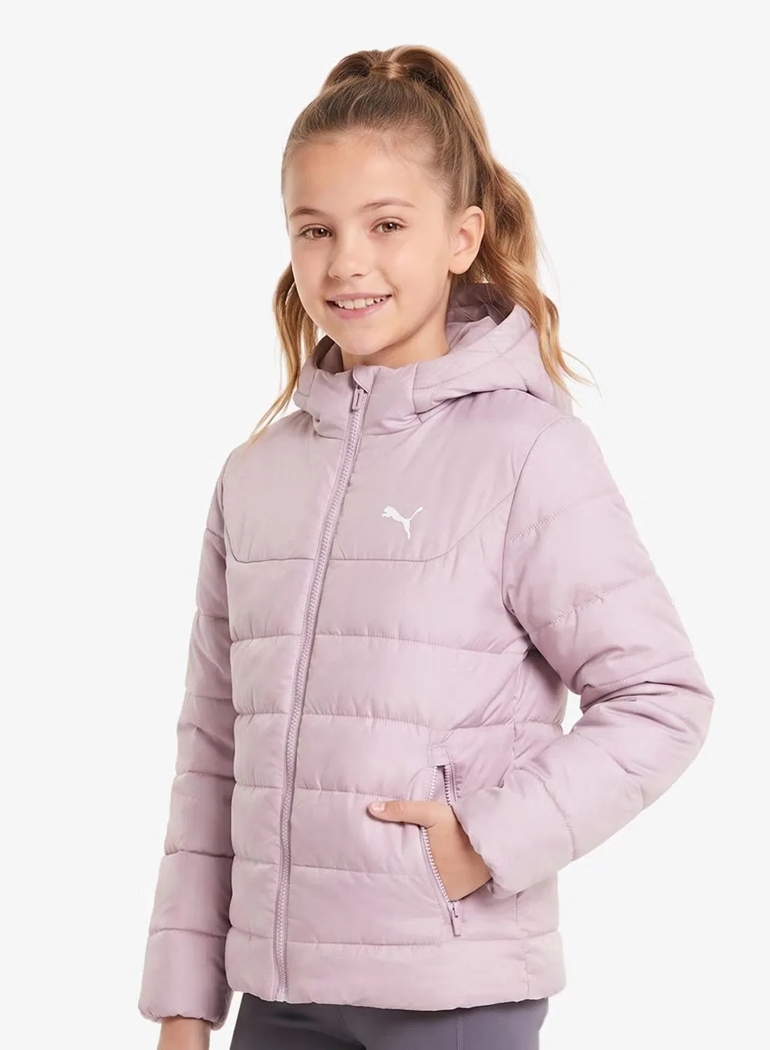 Худи-куртка утепленная с капюшоном Youth Essential Puma, розовый