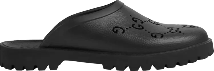 

Сандалии Gucci Slip On Sandal Cut Out Monogram - Black, черный
