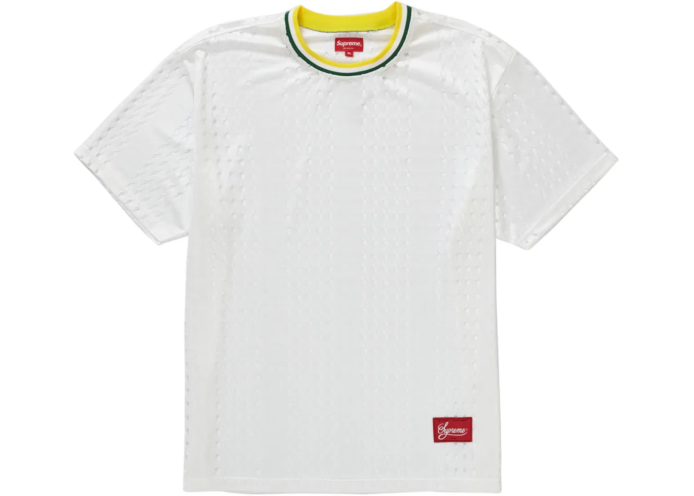 Мужская футболка с перфорированными полосами Supreme, White