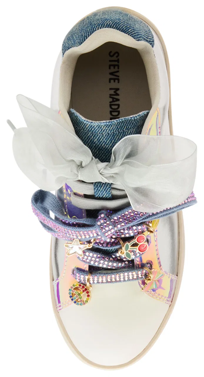 Детские кроссовки для девочек с блестками Steve Madden JRUSH, Silver Multi — фото 4