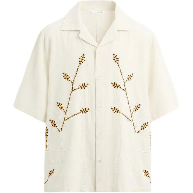 Мужская рубашка с лацканами Yellow ZARA, Yellow