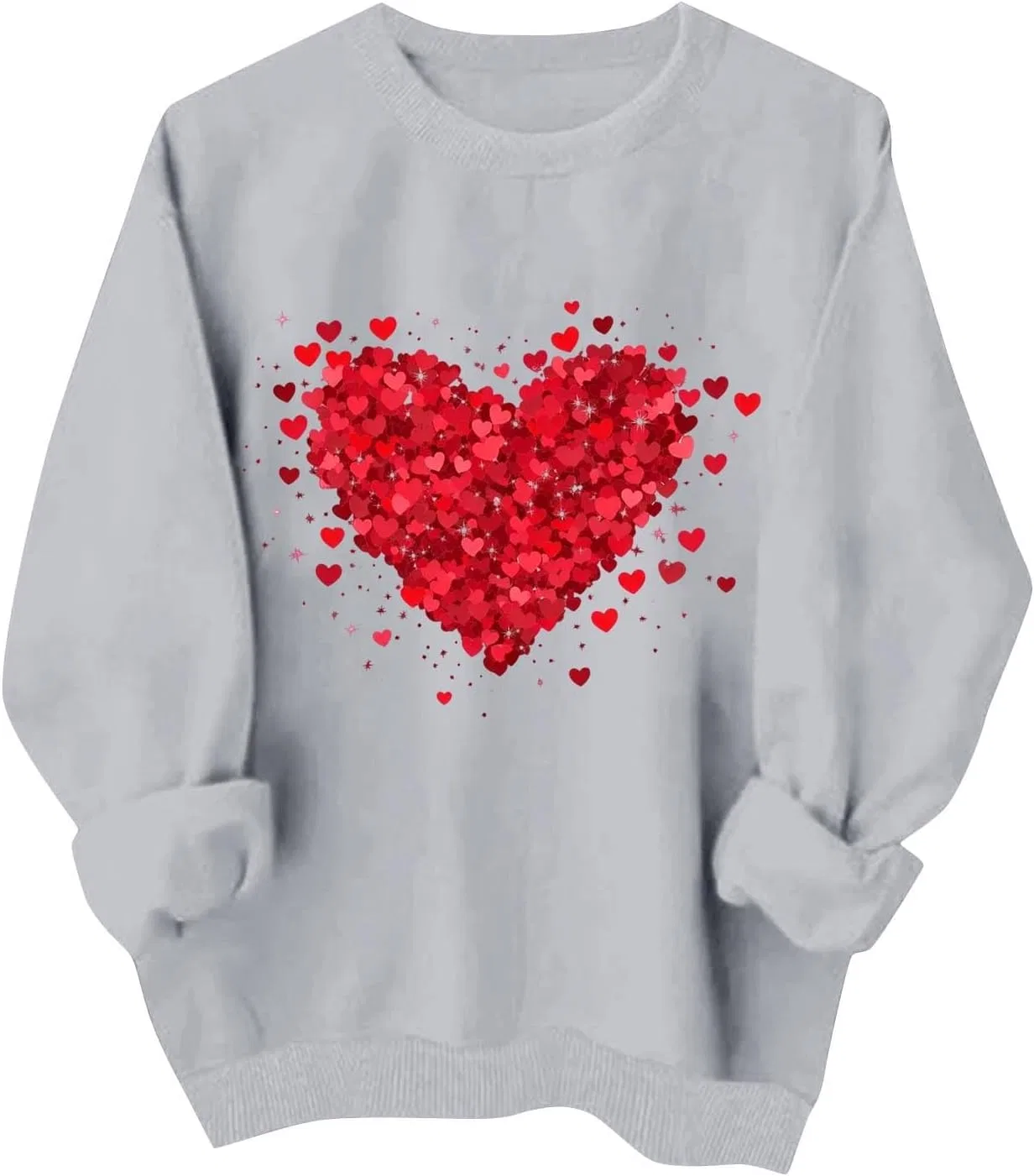 Женский свитшот с принтом Valentine Heart, серый