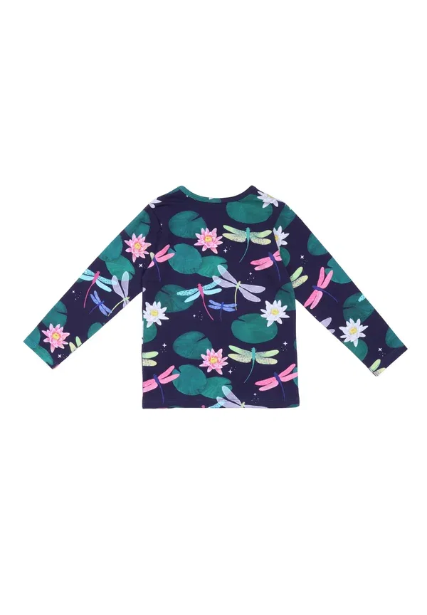 Футболка с длинным рукавом, животные, Colorful dragonflies-shirt unisex, Walkiddy, green, зеленый — фото 2