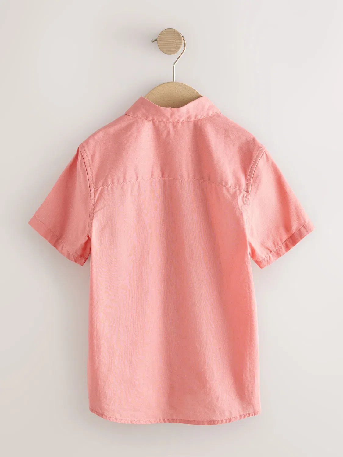 Рубашка с коротким рукавом из льняной смеси, модель Coral Pink Next, коралловый розовый — фото 2