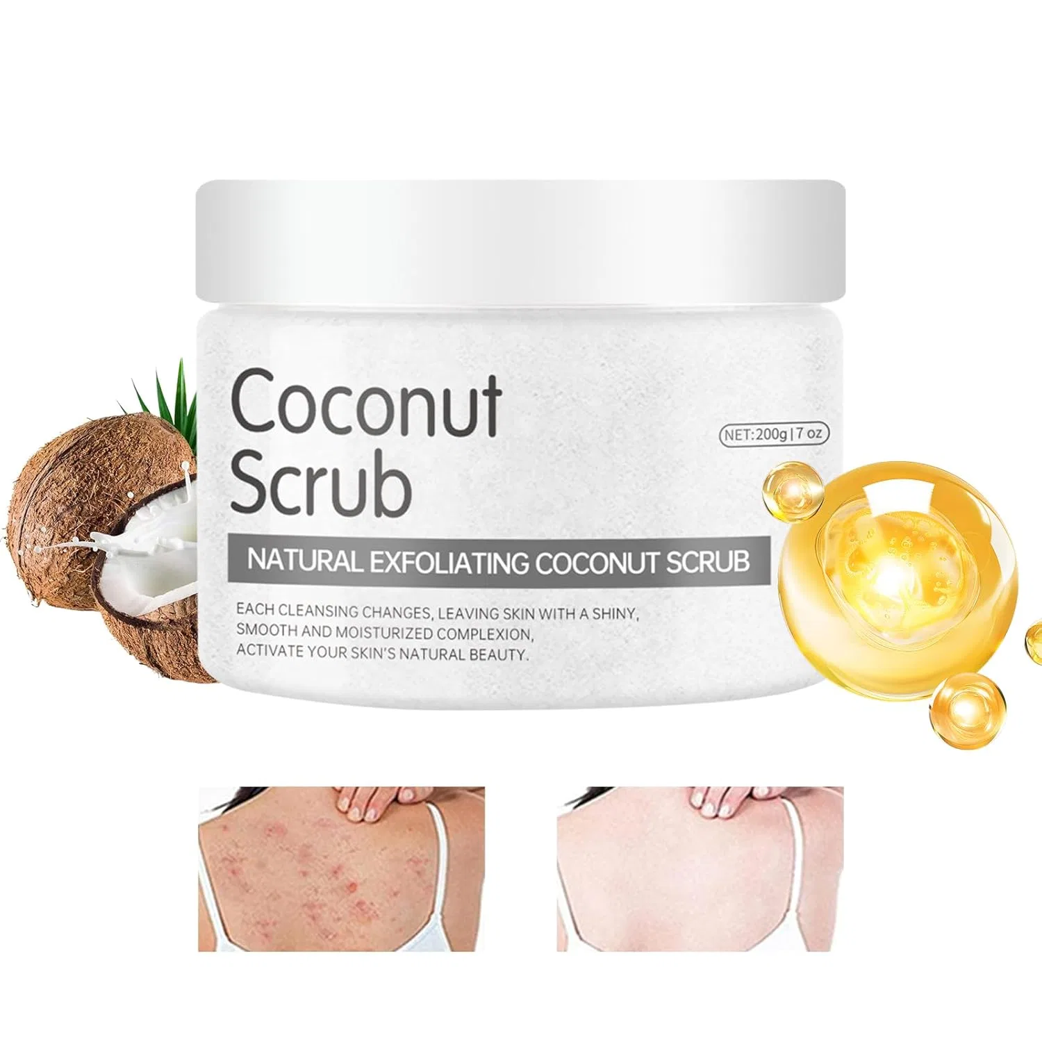 Скраб для тела с солью, 200 г, Coconut Générique