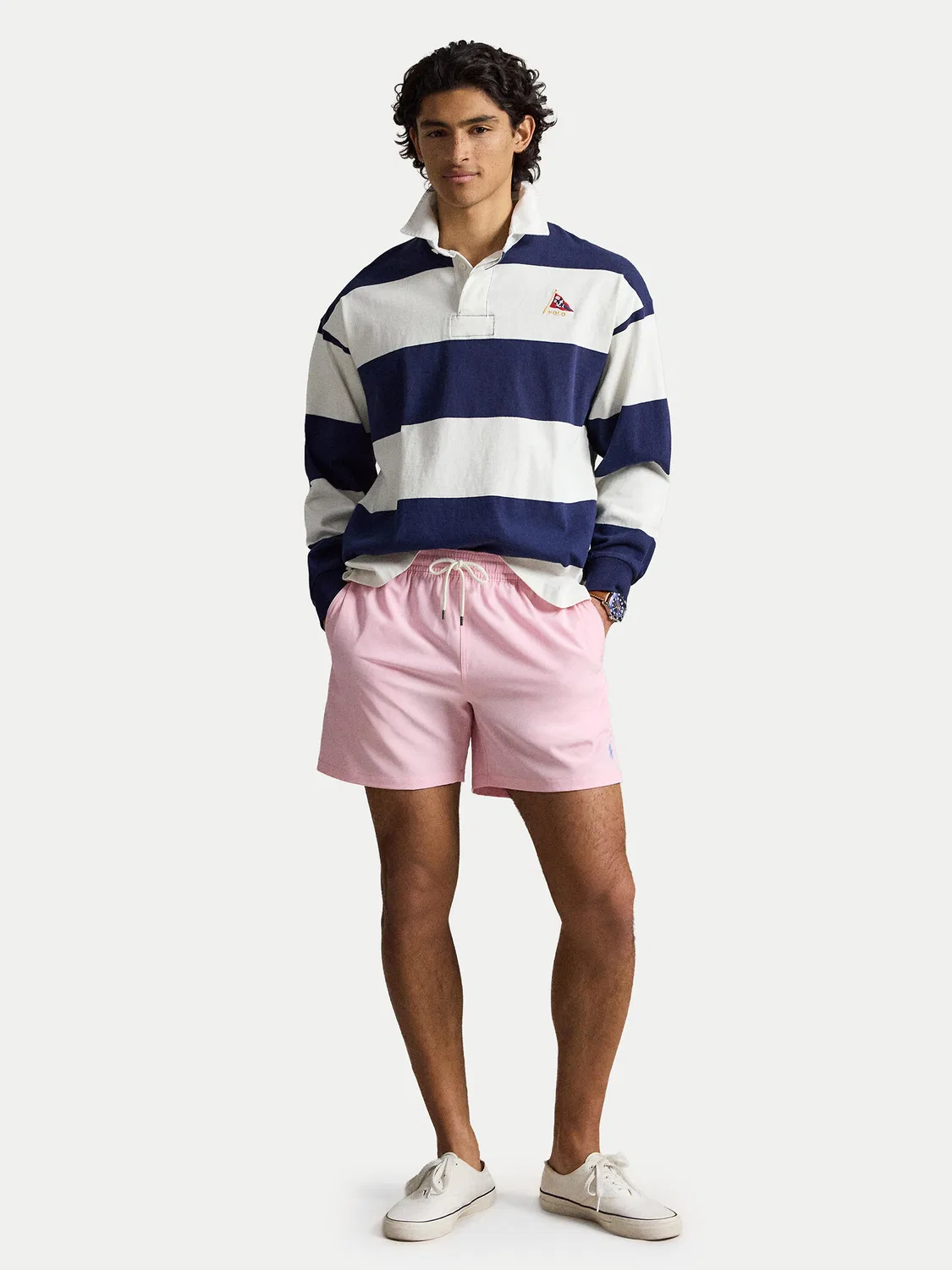Мужские плавки-шорты стандартного кроя Polo Ralph Lauren, розовый — фото 2
