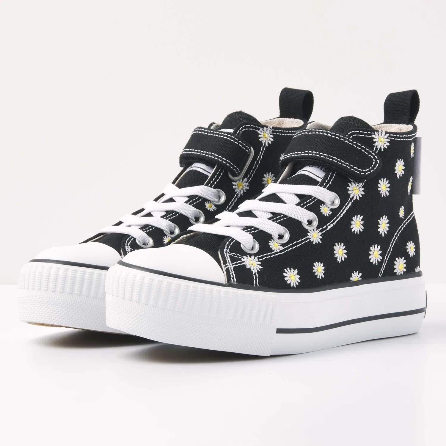 Детские кроссовки для девочек на платформе Kaya Mid BK British Knights, Black Daisies — фото 2
