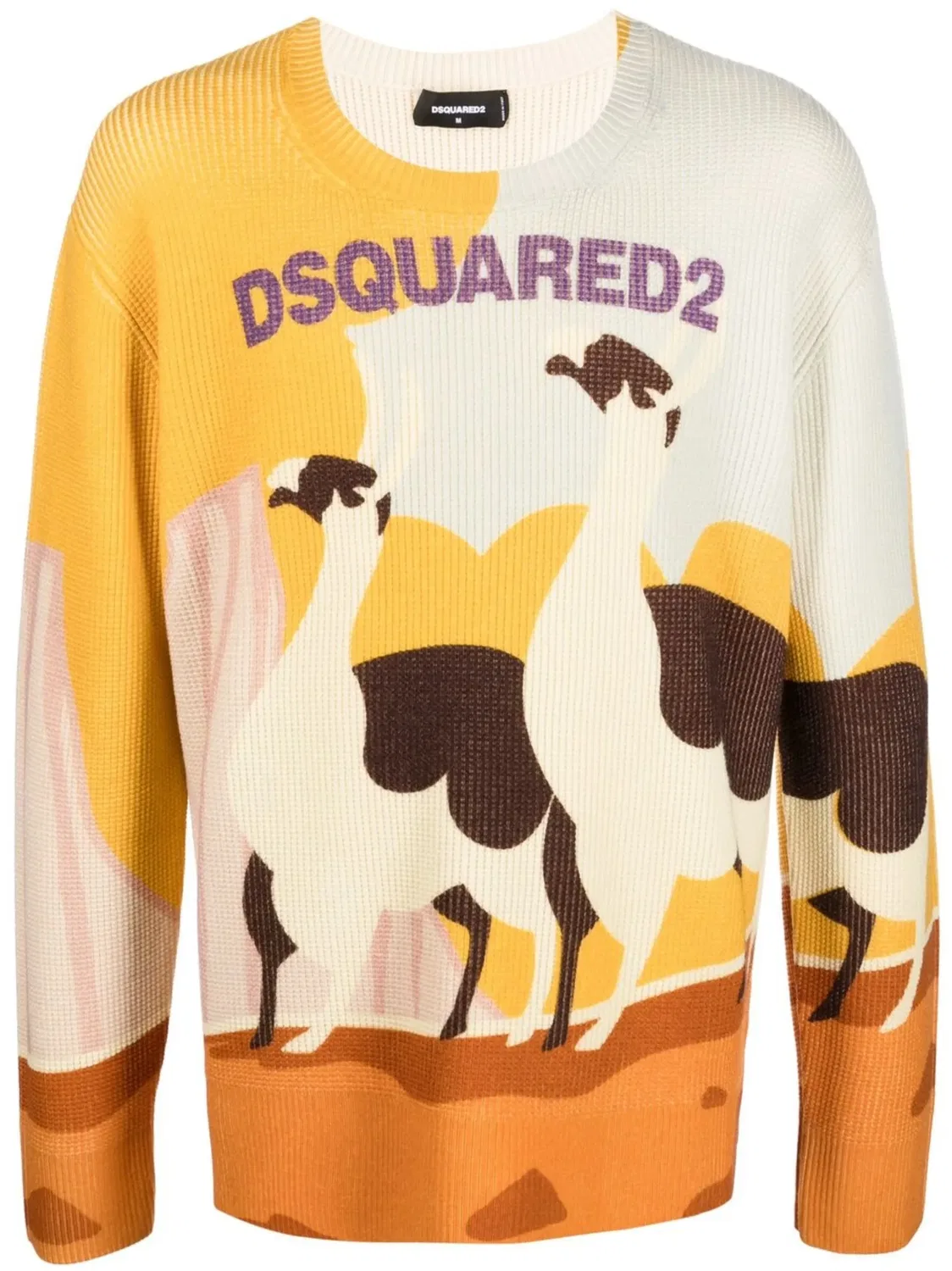 Вязаный свитер Llama Country DSQUARED2, желтый