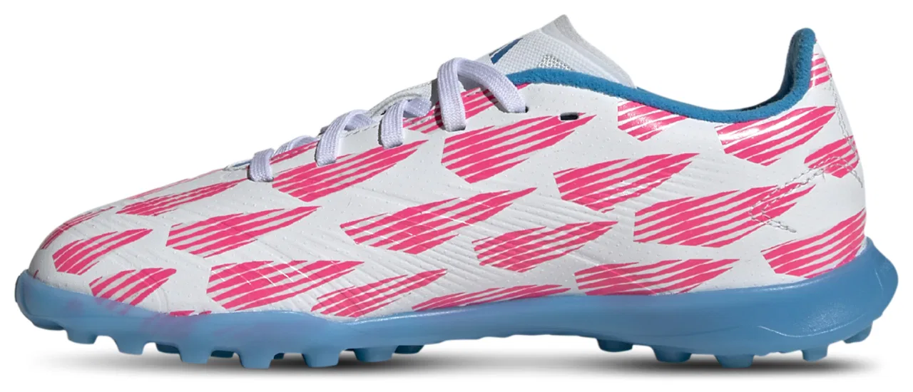 Футбольные бутсы для мальчиков Predator League Turf Adidas, цвет White/Solar Blue/Solar Pink — фото 2
