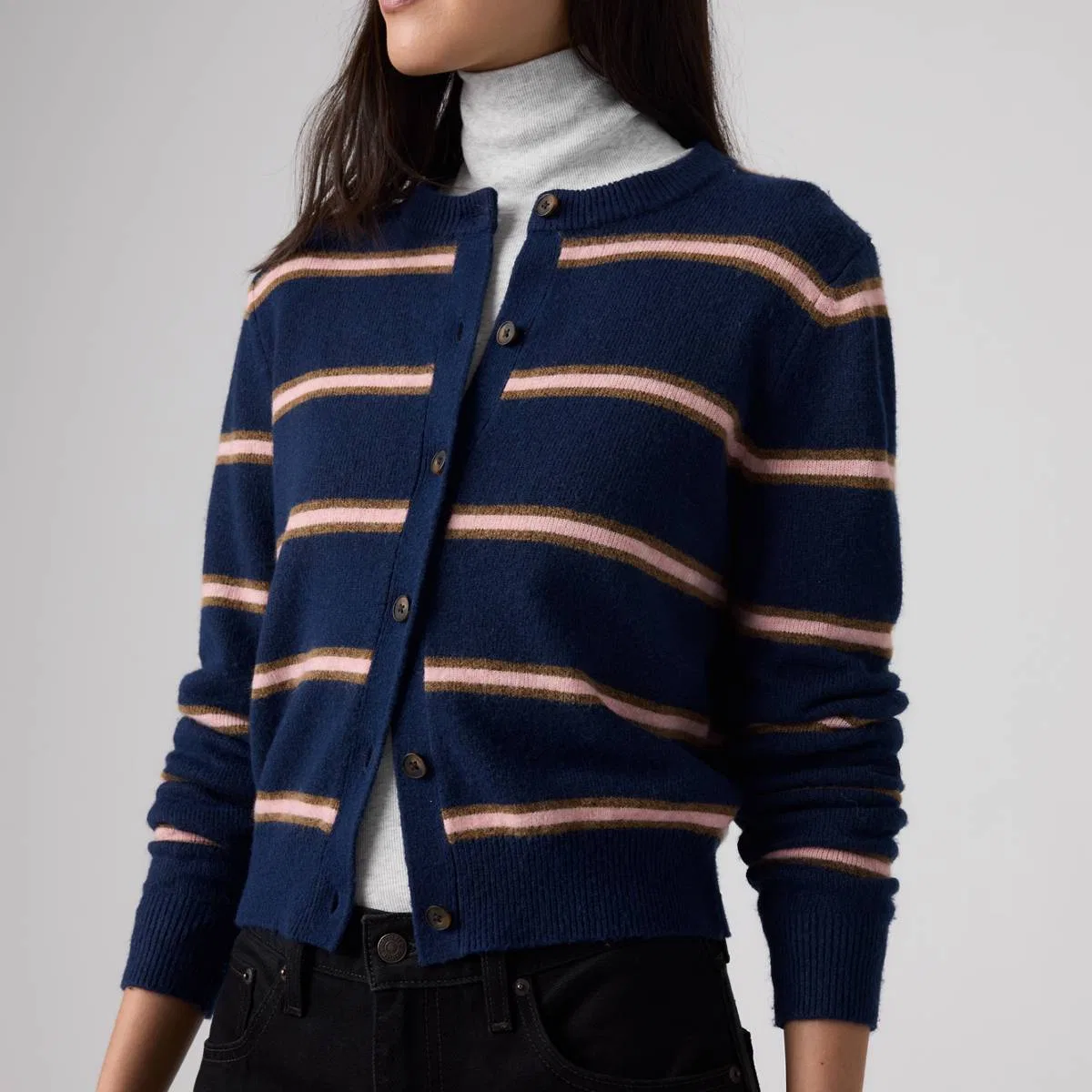 Кардиган Claire Levi's, Devin Stripe Navy Blazer - Blue — фото 2