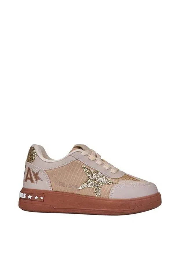 Детские туфли для девочек на шнуровке Basics Arzen Bebe, Beige