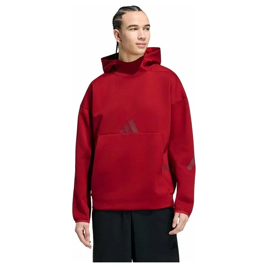 Мужской свитшот с капюшоном Z.N.E. HD adidas, Бордовый — фото 2