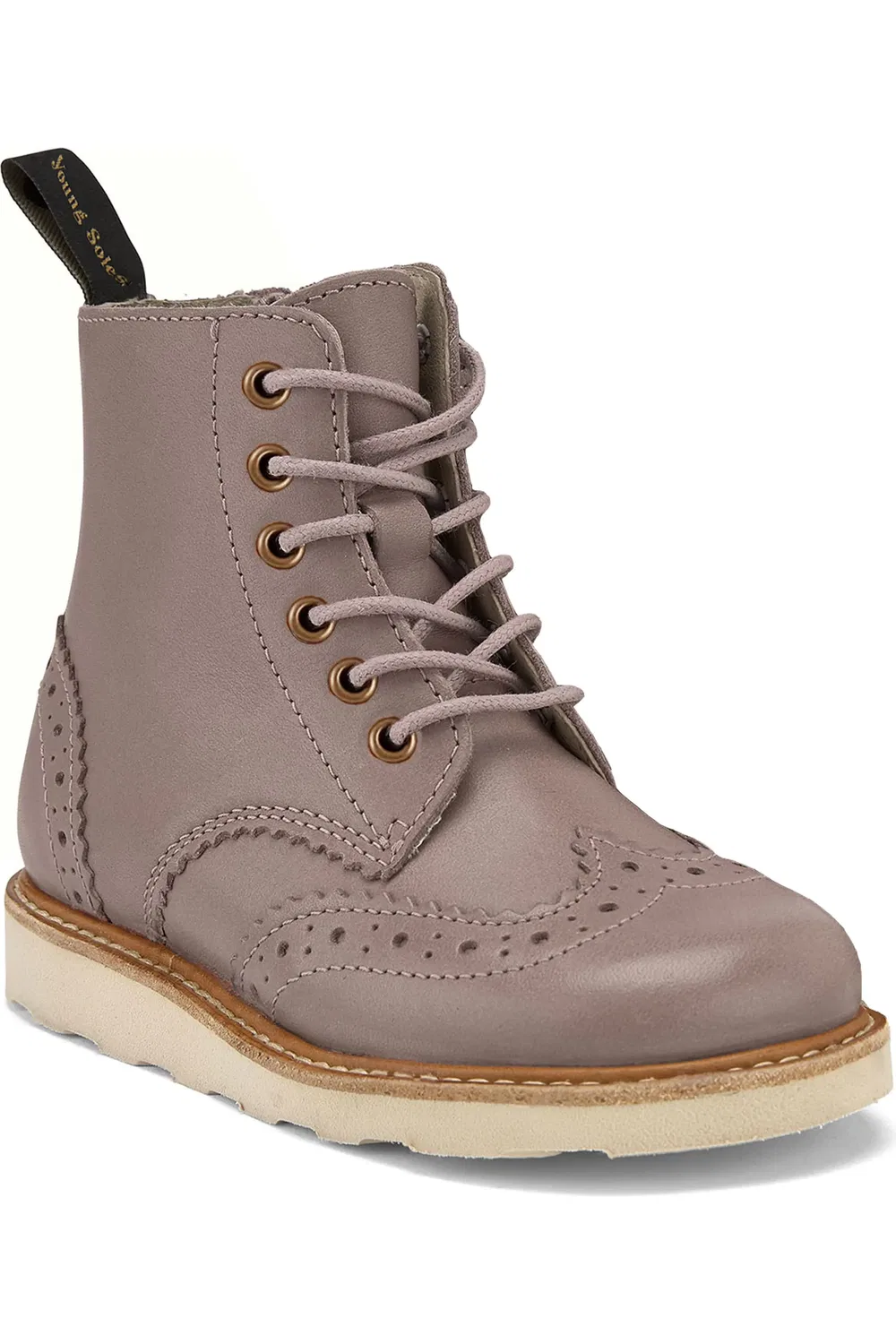 Детские ботинки броги на шнуровке Sidney Young Soles, Rose