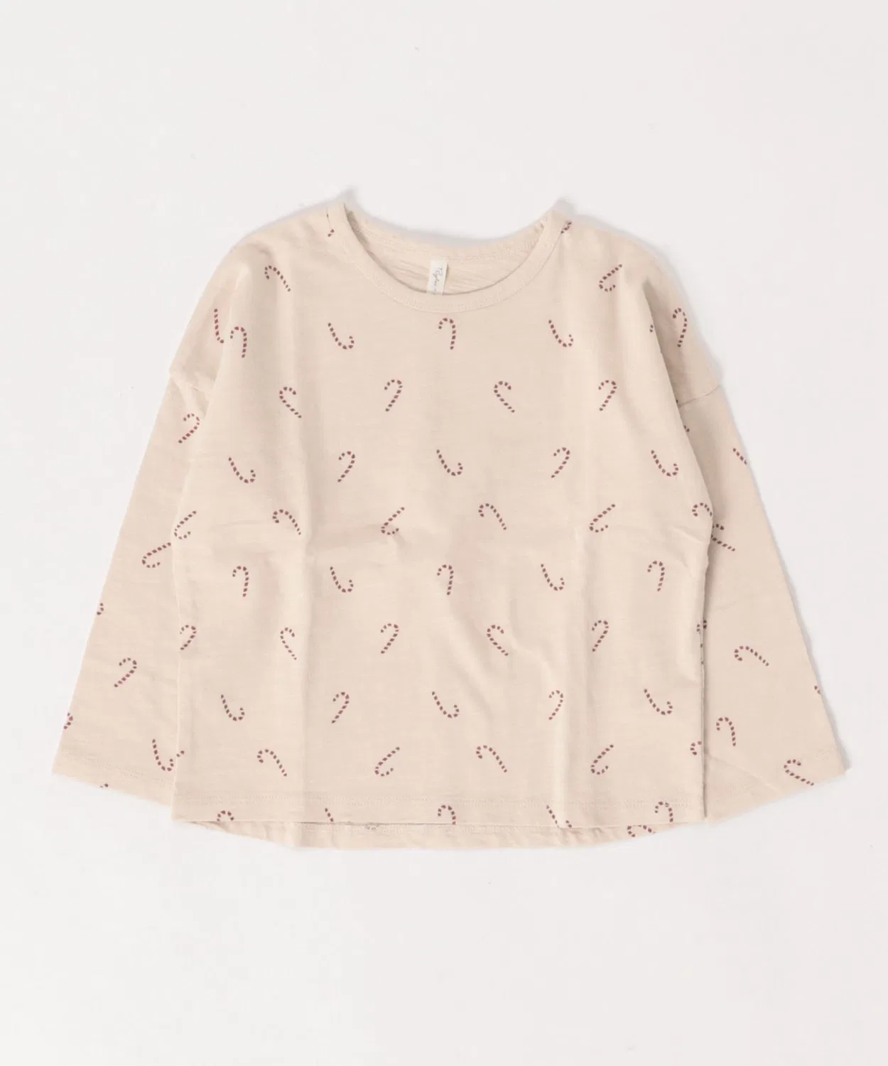 Детская футболка с длинным рукавомCandy Cane Rylee + Cru, Ivory