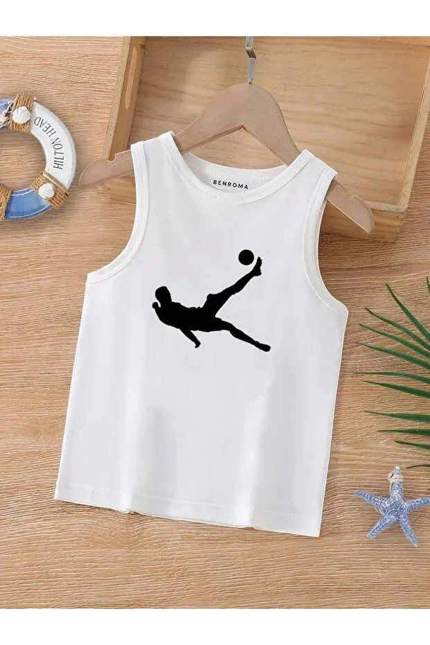 Детская футболка для мальчиков с принтом Cartoon character printed sleeveless children's t-shirt Benroma, White