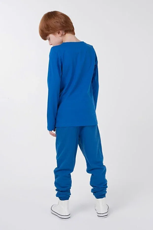 Детские спортивные штаны для мальчиков скинни Brz Kids, Blue — фото 4
