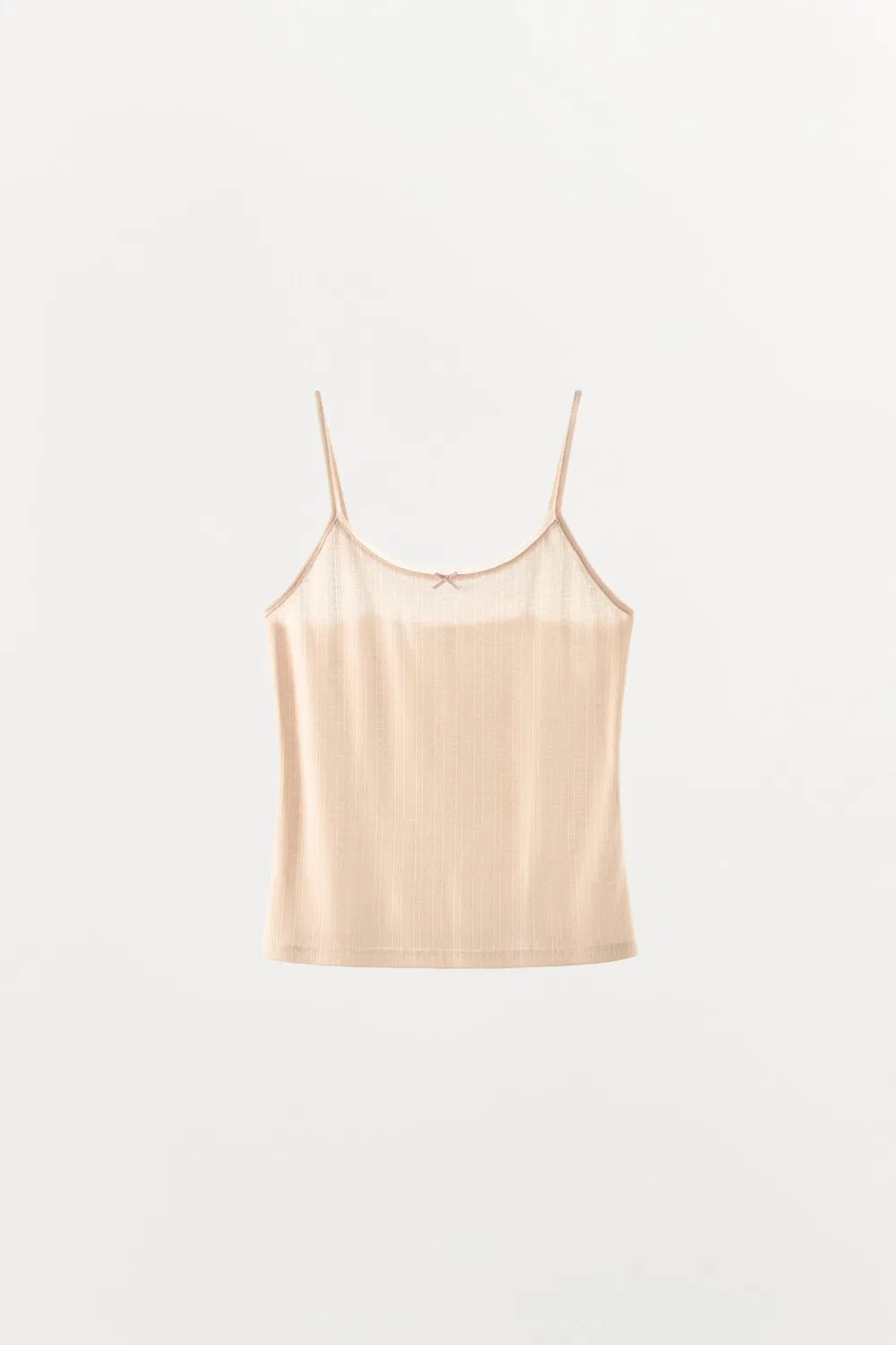 Топ с ажурными бретелями и бантом ZARA, Pale Pink — фото 3