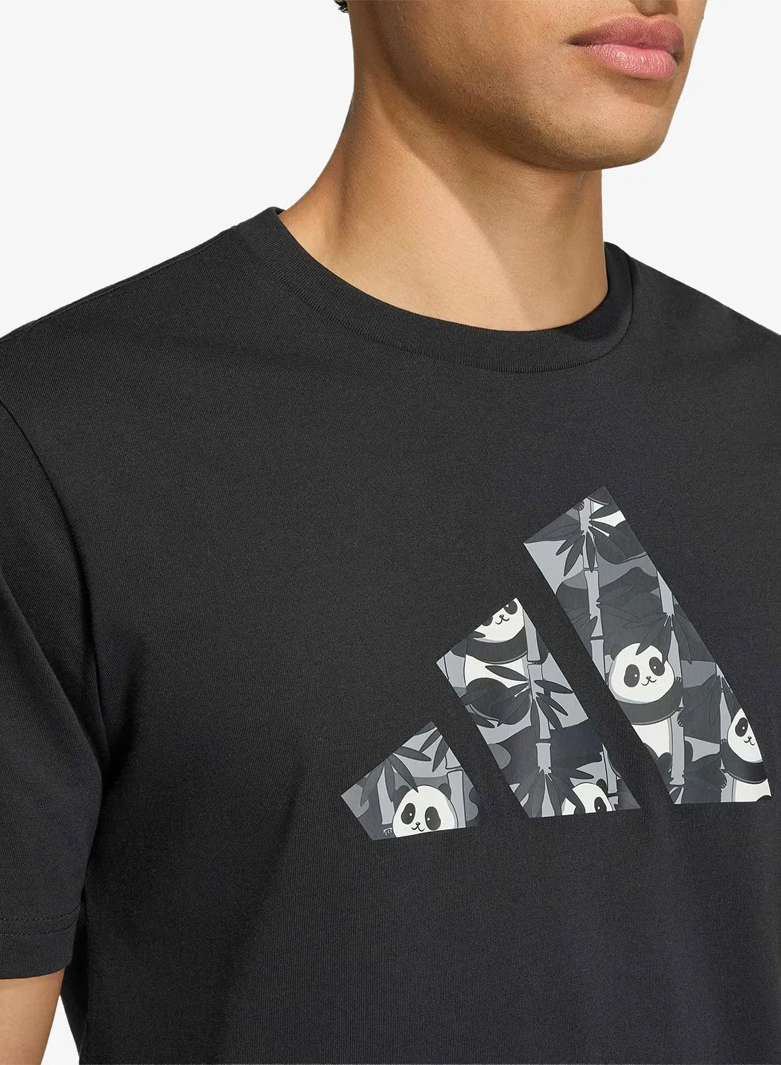 Футболка с принтом Panda chill camo graphic, Adidas, черный — фото 3