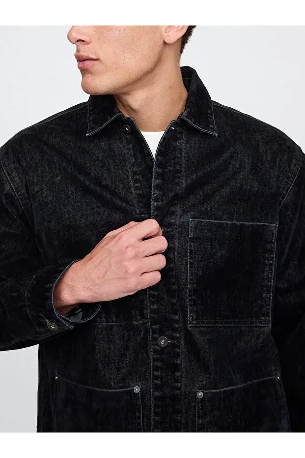 Мужская джинсовая куртка без рукавов Gap, Navy Blue-000 — фото 3