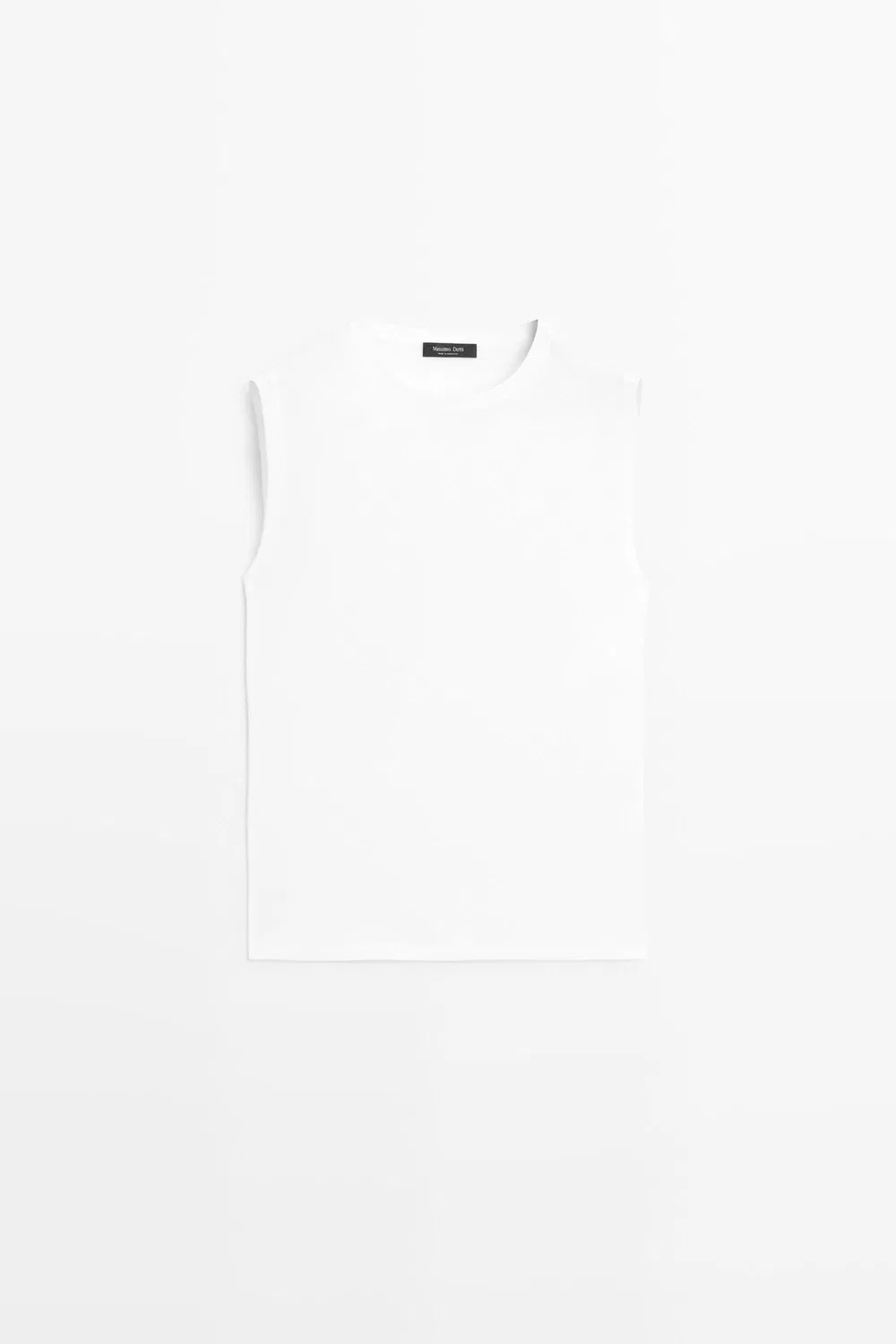 Топ Massimo Dutti 100% Cotton Sleeveless, белый — фото 2