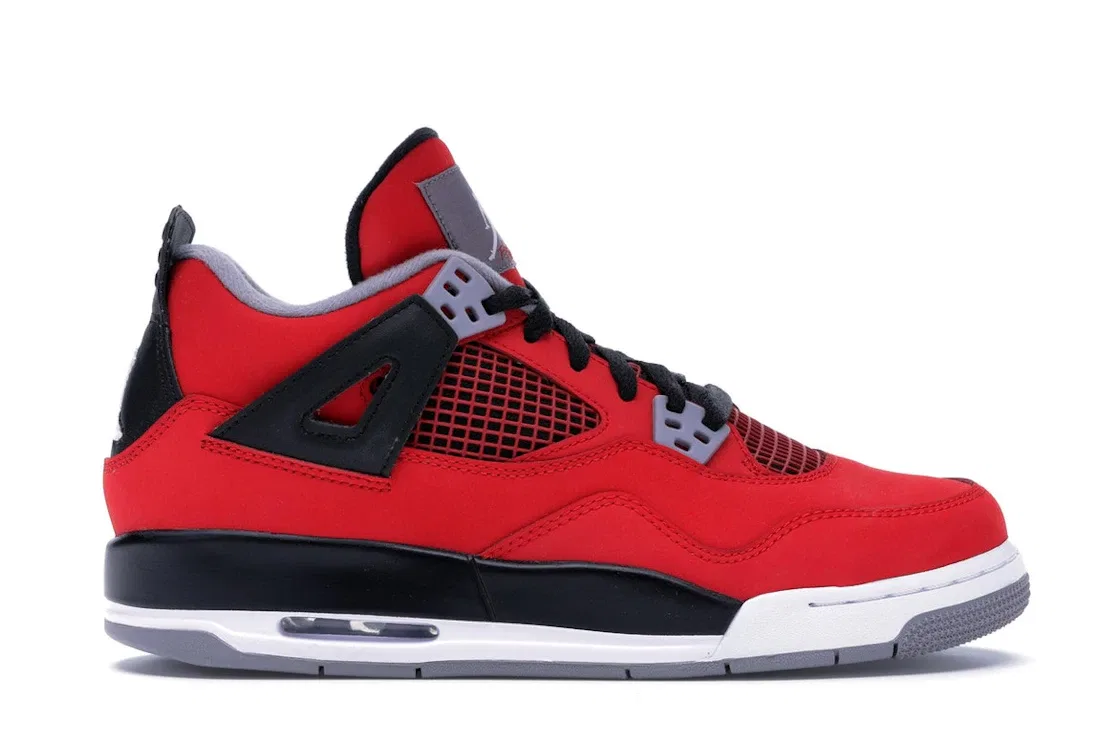 Детские кроссовки Lifestyle с ярким красным цветом Jordan 4 Retro Toro Bravo (GS) Jordan, Fire Red/White-Black-Cement Grey