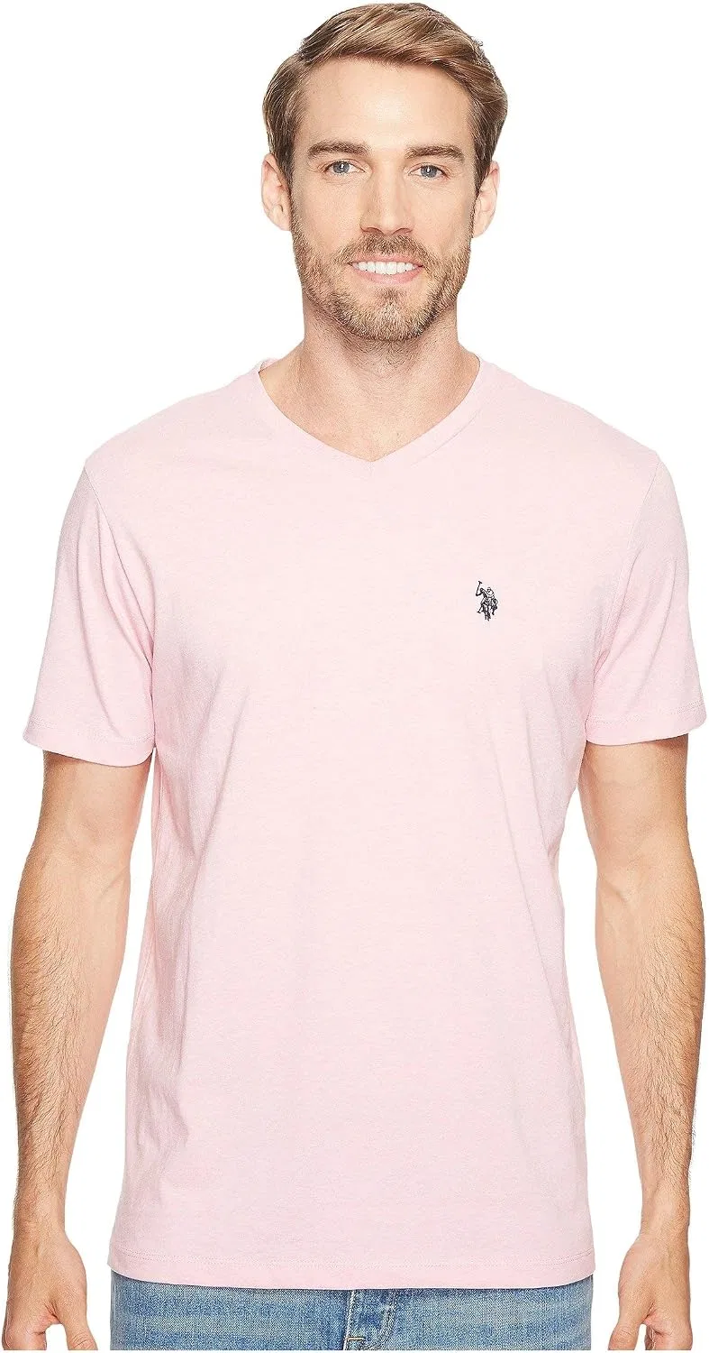 Мужская футболка с V-образным вырезом U.S. Polo Assn., Pink Sunset Heather