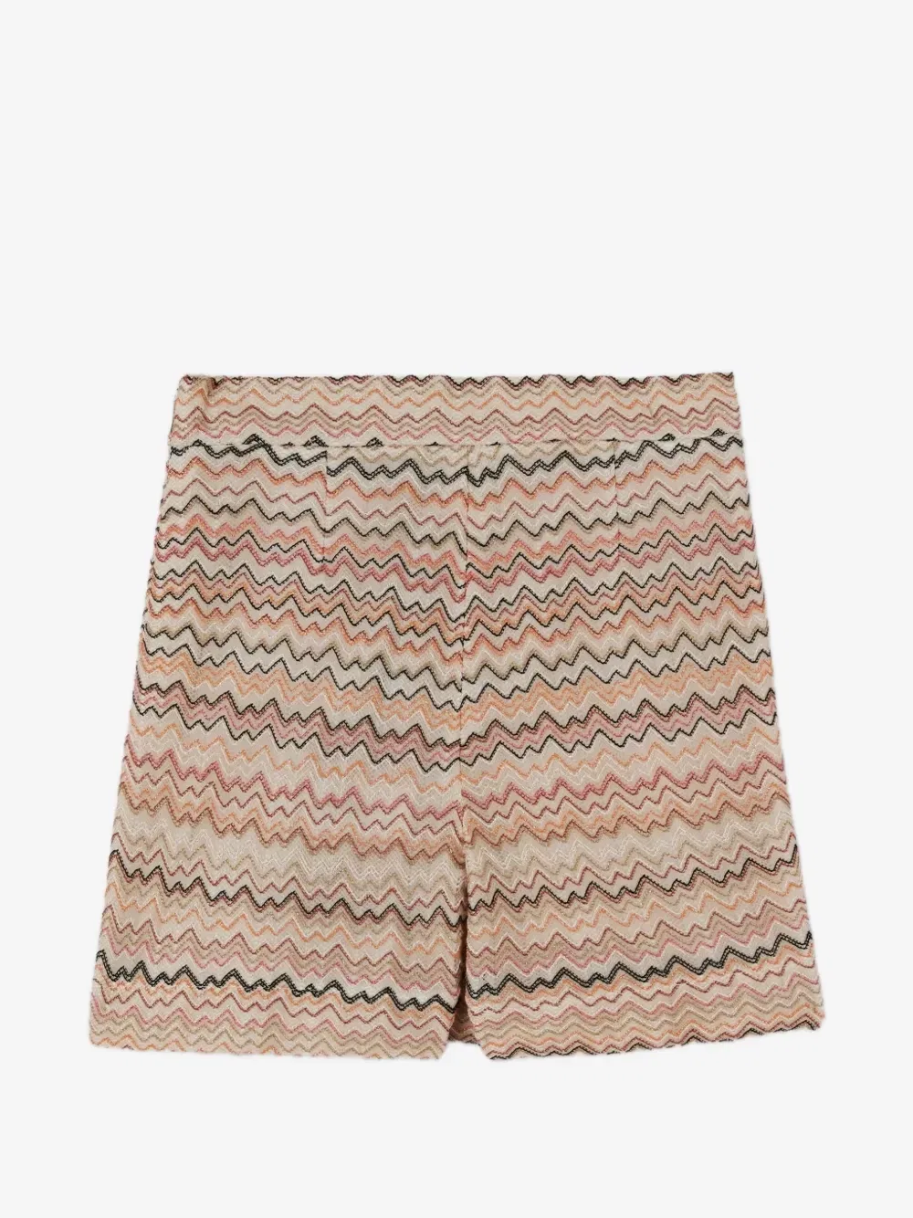 Шорты с запахом из трикотажа в елочку Missoni Kids, бежевый — фото 2