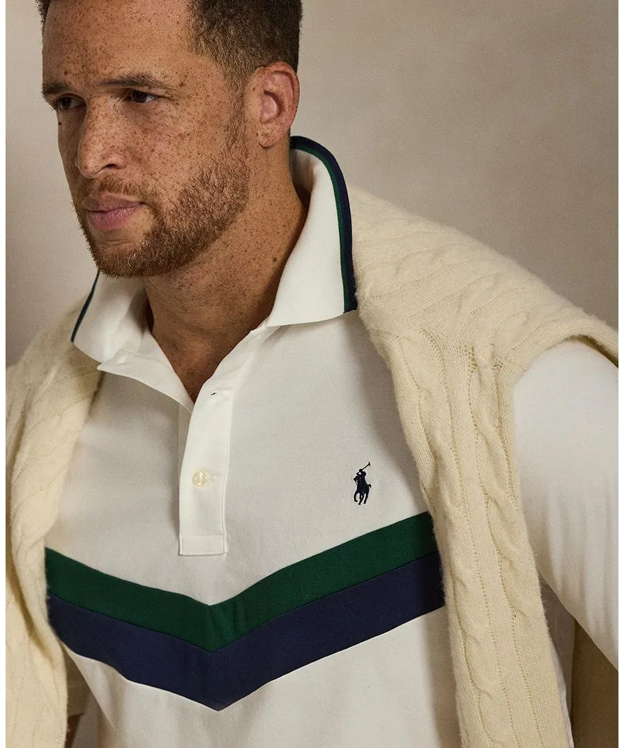 Футболка-поло с коротким рукавом, классический крой Polo Ralph Lauren, White — фото 3