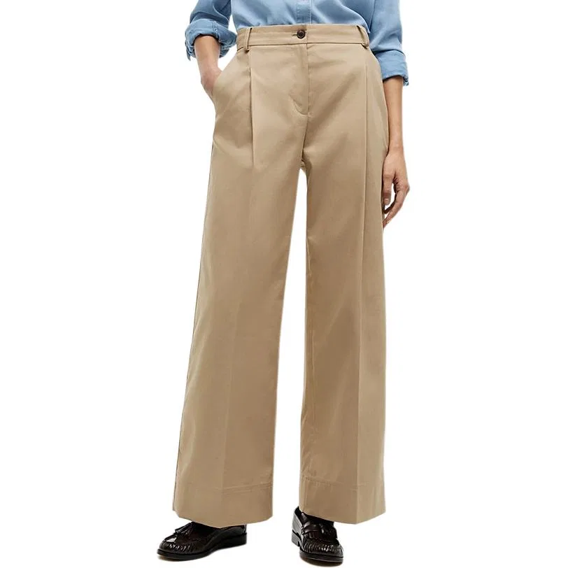 Женские брюки свободного кроя Wide Leg Tommy Hilfiger, Camel — фото 4