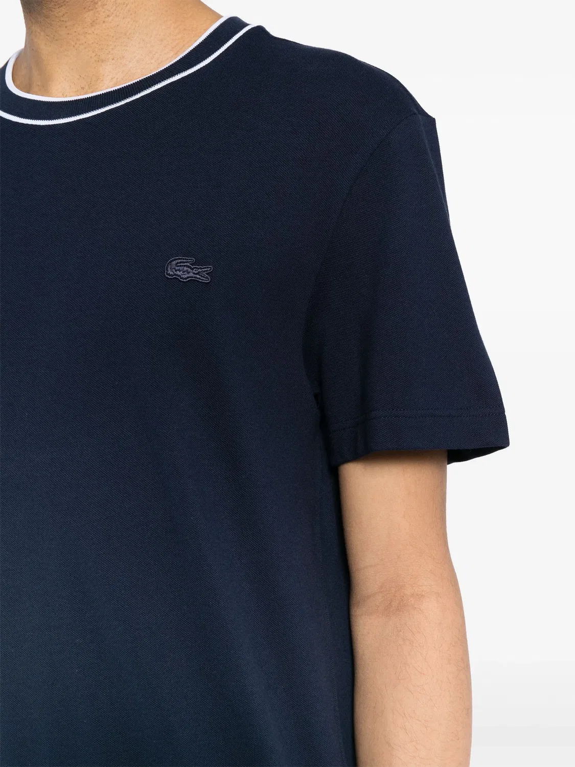 Футболка с аппликацией крокодила Lacoste, темно-синий — фото 4
