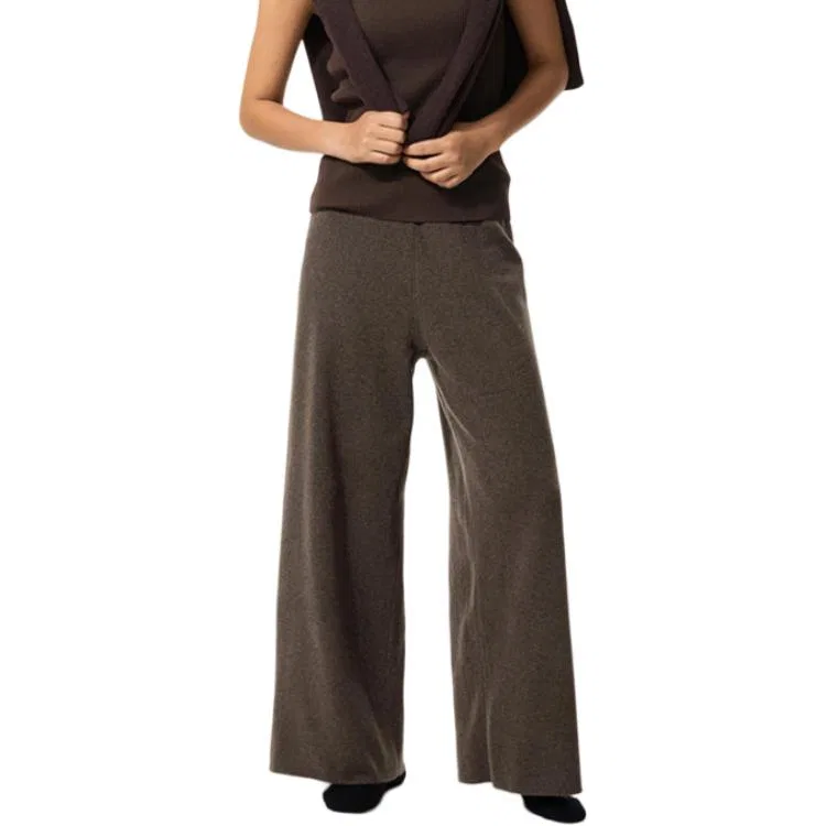 Женские трикотажные спортивные штаны с широкими штанинами UNIQLO, Dark Umber