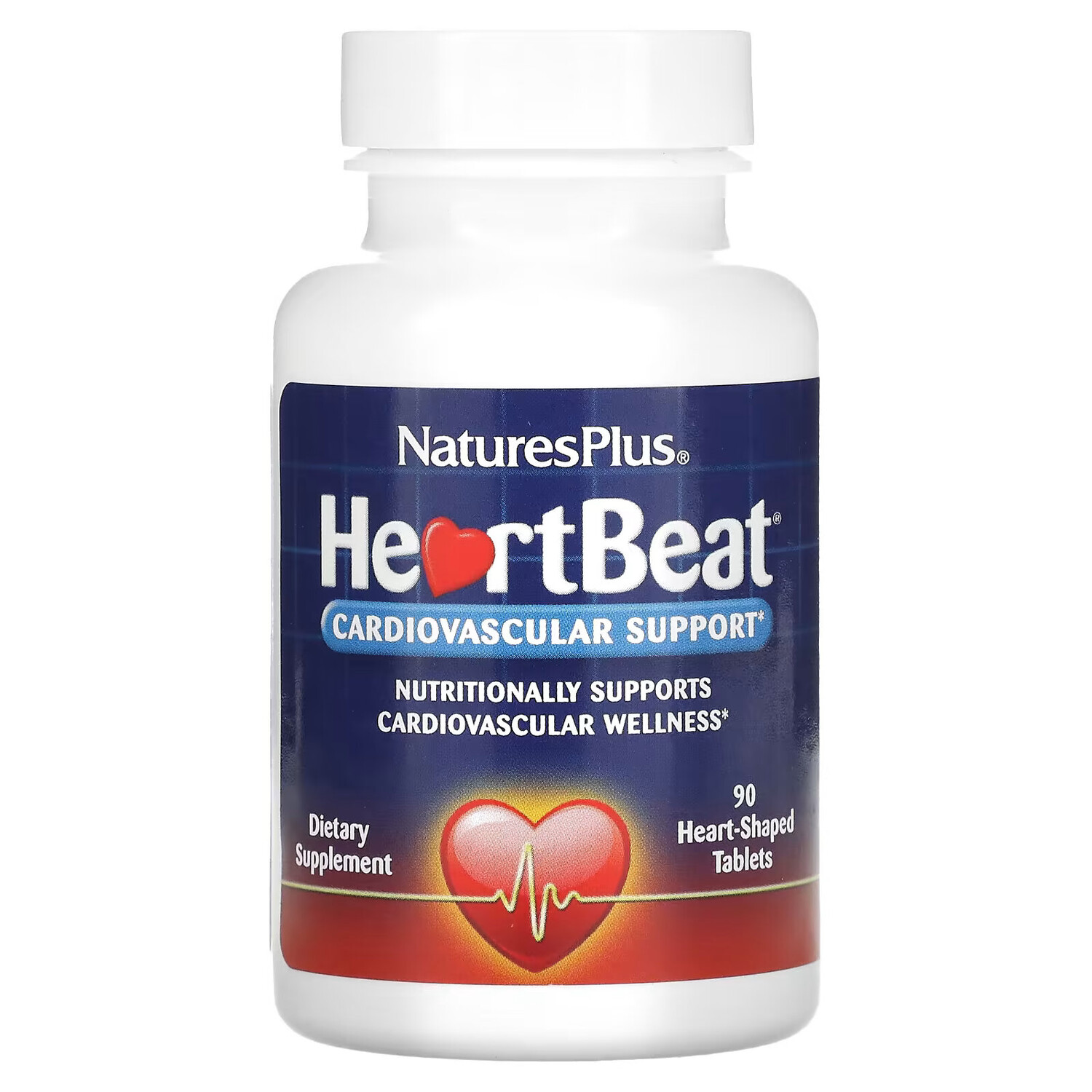 

NaturesPlus, HeartBeat, поддержка сердечно-сосудистой системы, 90 таблеток в форме сердца