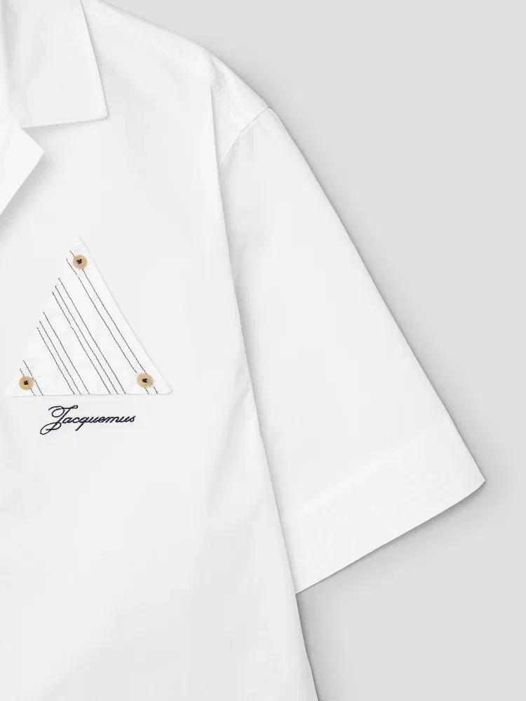 Женская рубашка с коротким рукавом La Chemise Marin JACQUEMUS, White — фото 4