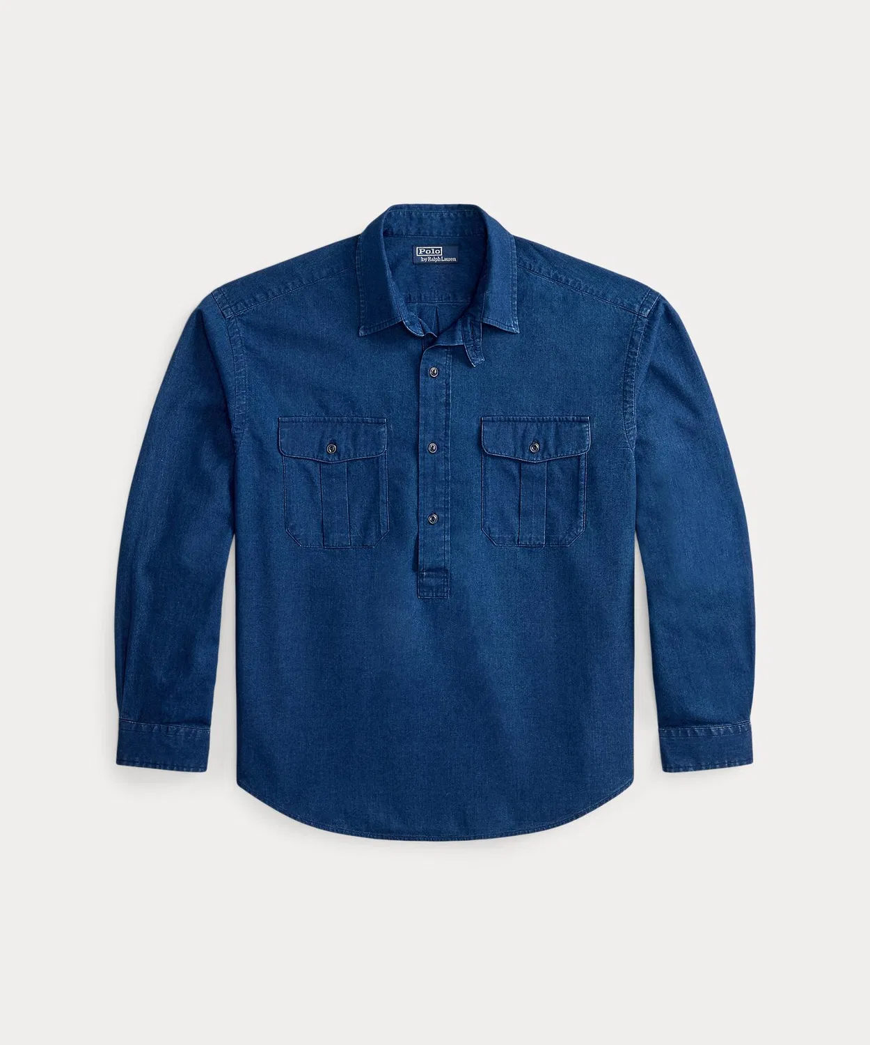 Мужская рубашка с длинным рукавомShambray Work Shirt POLO RALPH LAUREN, Navy — фото 2