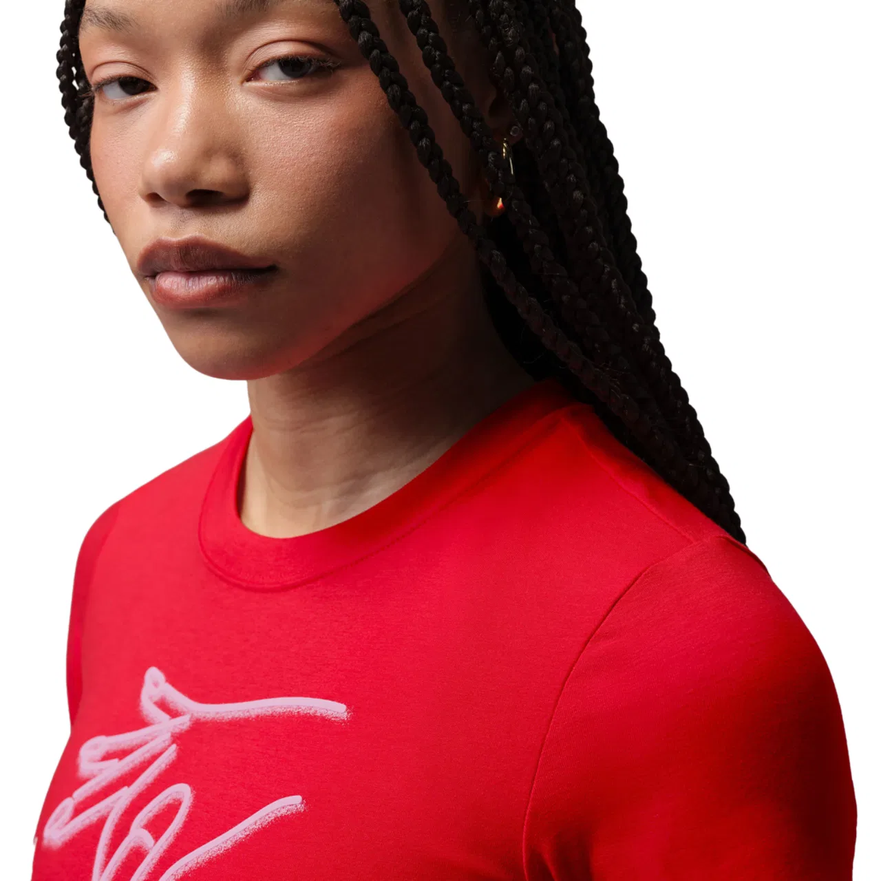 Женская футболка с графическим принтом TMID GFX Nail Jordan, University Red/White — фото 3