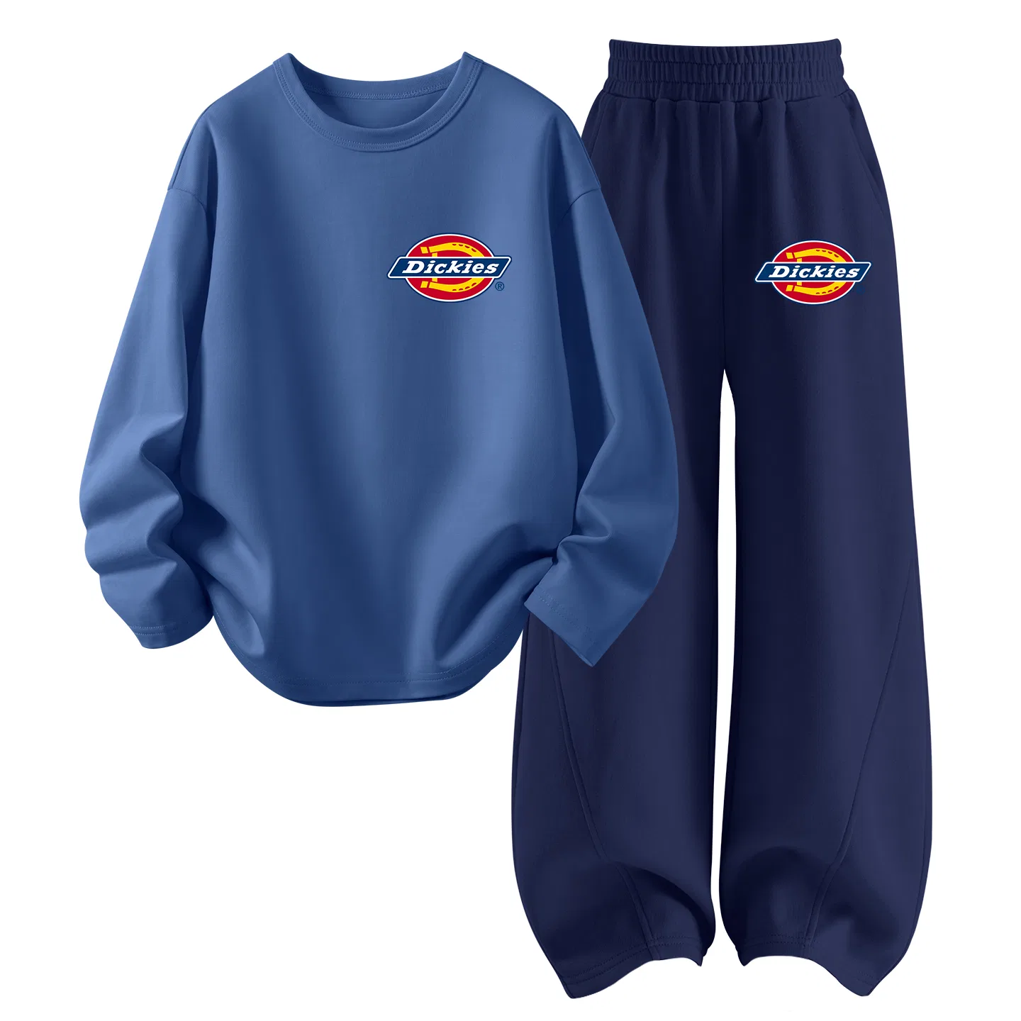 Детский комплект из футера с принтом Elegant Logo Thick K, Dickies, Light Pink/Navy Blue — фото 3