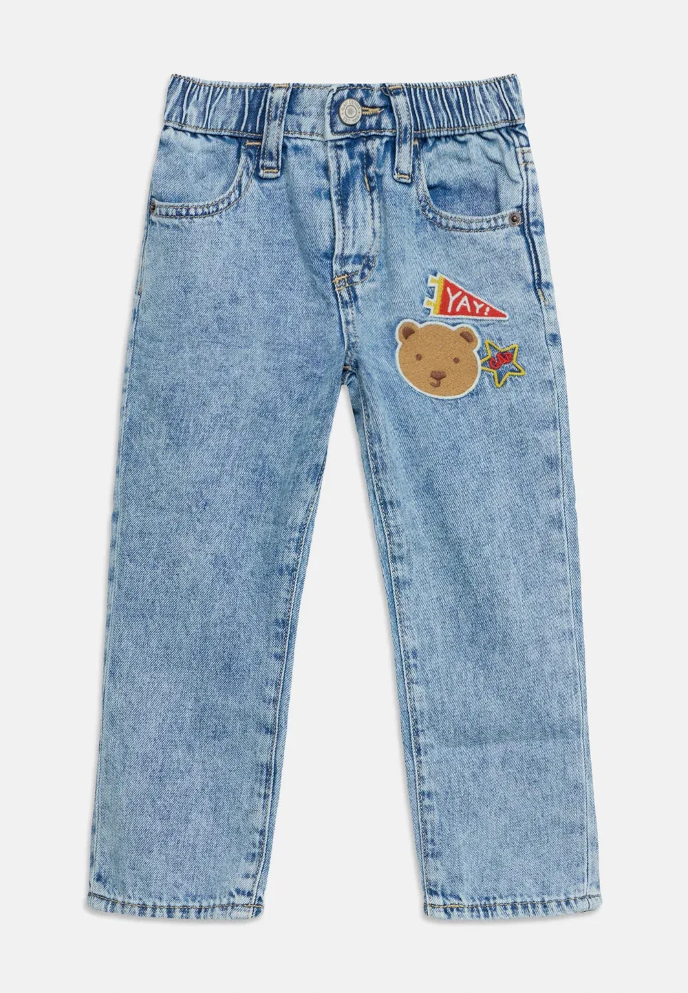 Джинсы унисекс прямого кроя Gap, Blue Denim/Brown