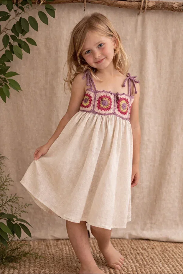 Детское платье для девочек хлопковое Elegant Anna Sofie, Pink