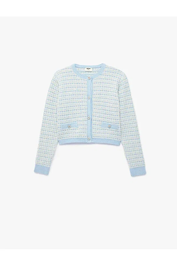 Детский кардиган с принтом Koton, Blue Plaid