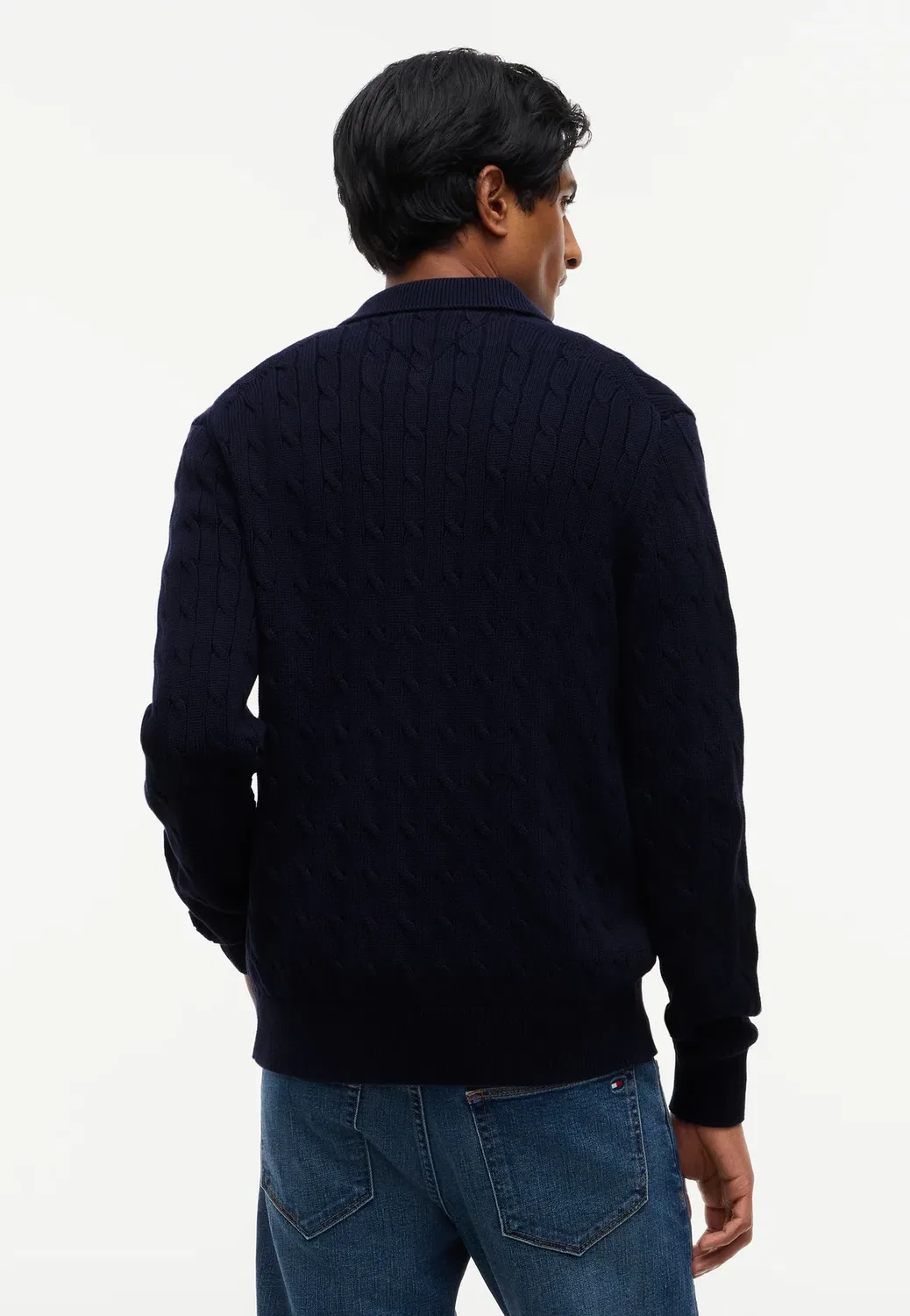 Классический кардиган с косами и пуговицами Tommy Hilfiger, Navy Blue — фото 3