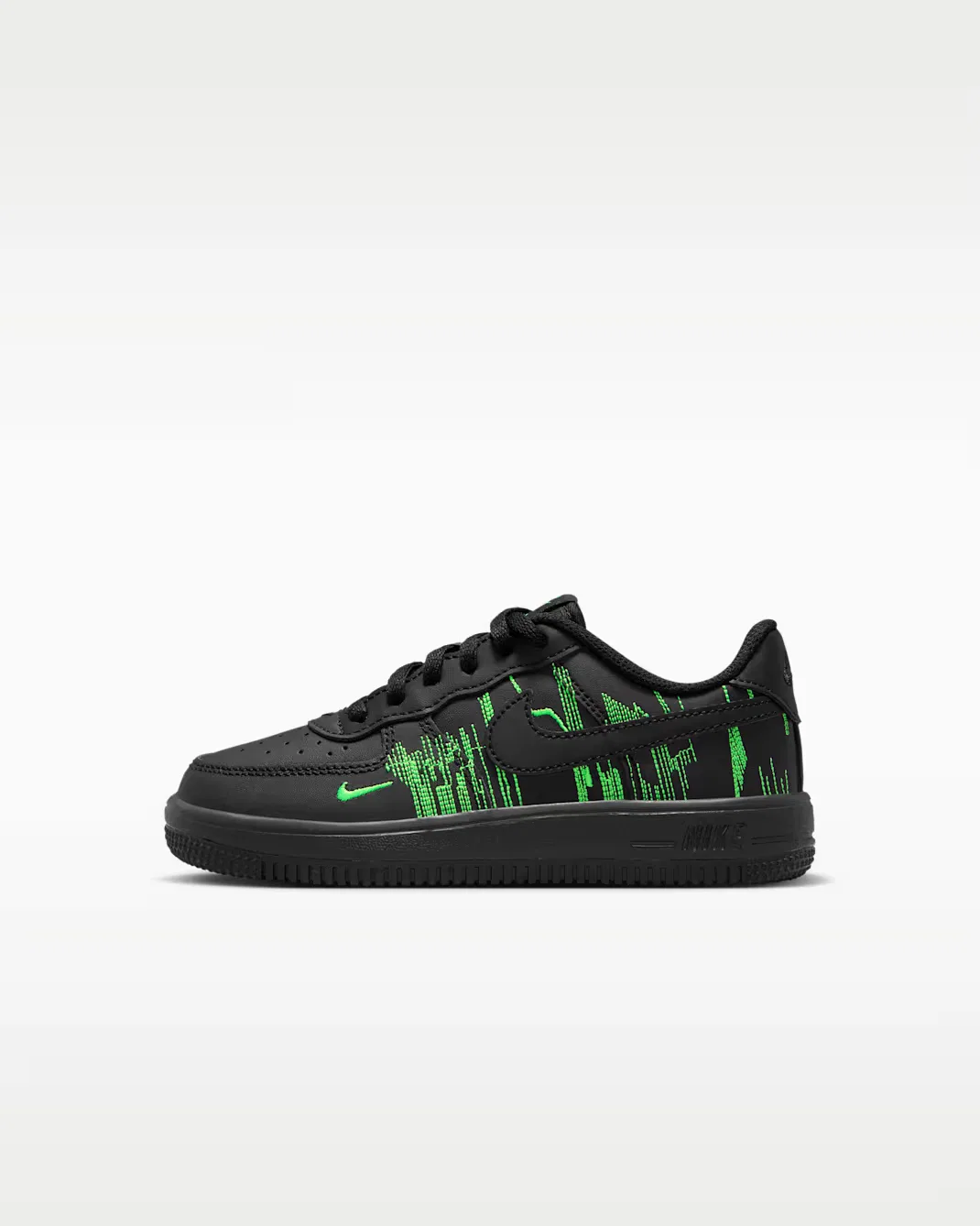 Детские кроссовки Nike Force 1 Low LV8, Black/Green Strike/Vivid Purple/Black